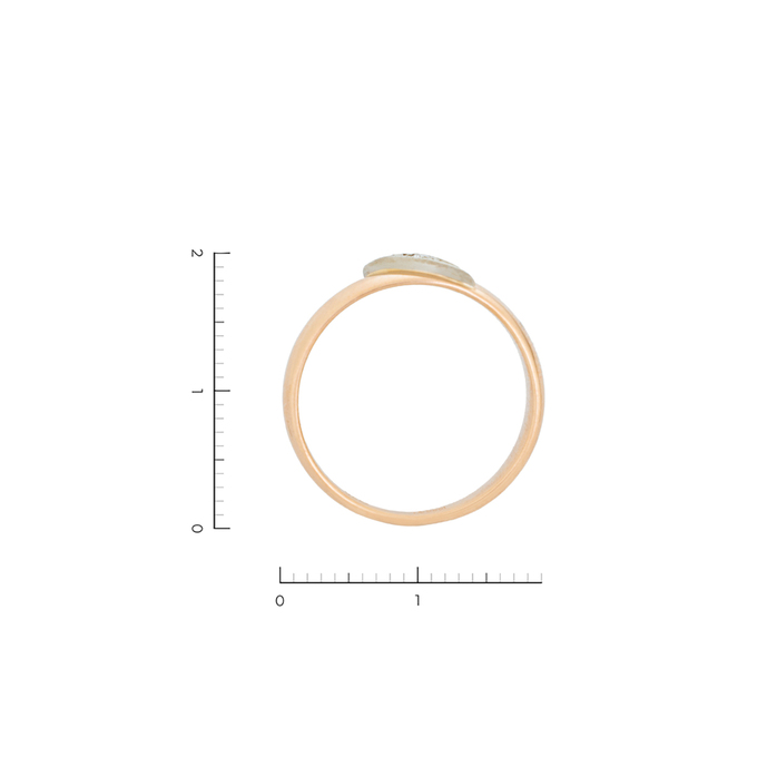 Кольцо из золота 585 пробы c 2 бриллиантами, Л 3309 2277 за 38800
