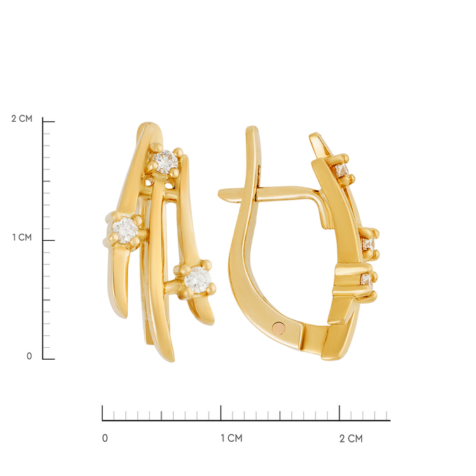 Серьга из золота 750 пробы с бриллиантами, Л 2813 5581 за 45000