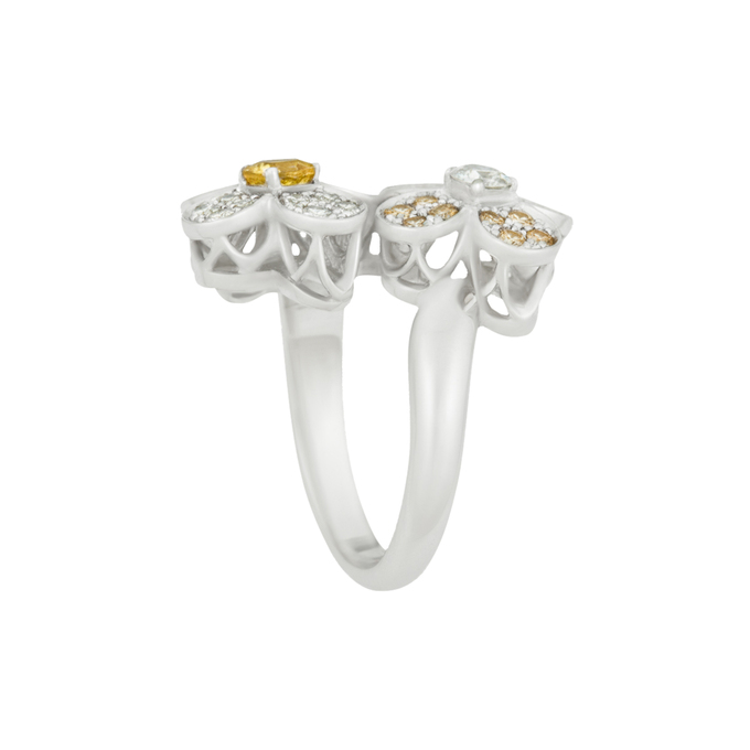 Кольцо из золота 750 пробы c цветными сапфирами и бриллиантами, Л 2508 6528 за 120000