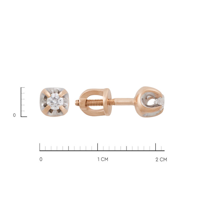 Серьги из золота 585 пробы с бриллиантами, Л 5104 3143 за 26000