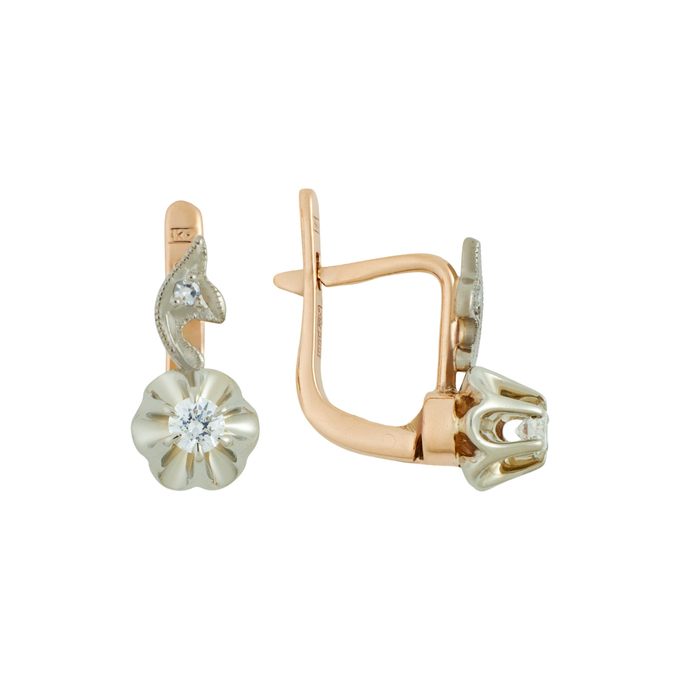 Серьги из золота 585 пробы c бриллиантами, Л 3309 4143 за 76640