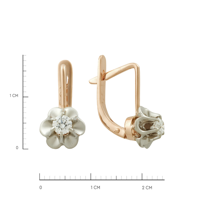 Серьги из золота 583 пробы c бриллиантами, Л 4302 9702 за 75000