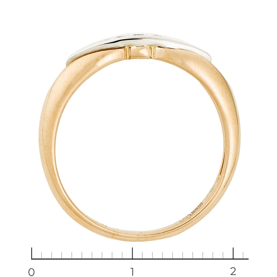 Кольцо из комбинированного золота 585 пробы c 5 бриллиантами, Л05141791 за 14340