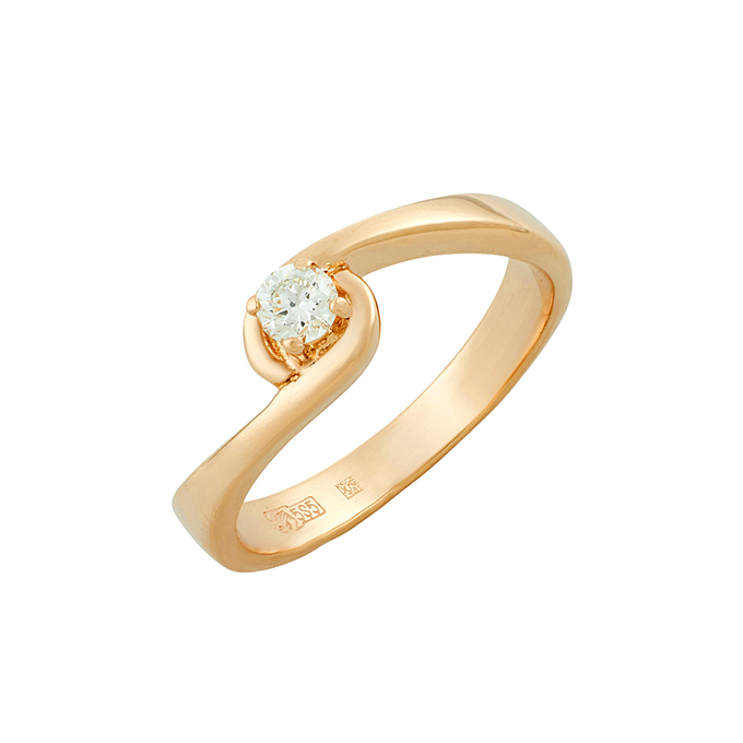 Кольцо из золота 585 пробы c бриллиантом, Л 3014 8348 за 49600