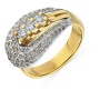 Кольцо из комбинированного золота 585 пробы c 3 бриллиантами и 85 упр. огр. бриллиантами 090819 фото 1