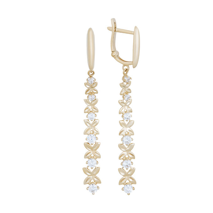 Серьги из золота 585 пробы c фианитами, К 0000 5119 за 54000