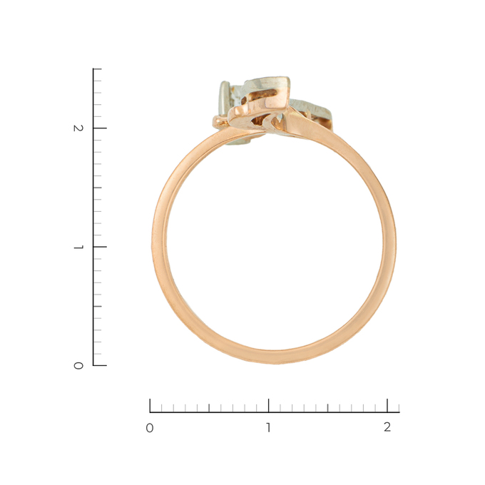 Кольцо из комбинированного золота 585 пробы c 10 бриллиантами, Л 3309 0078 за 39550