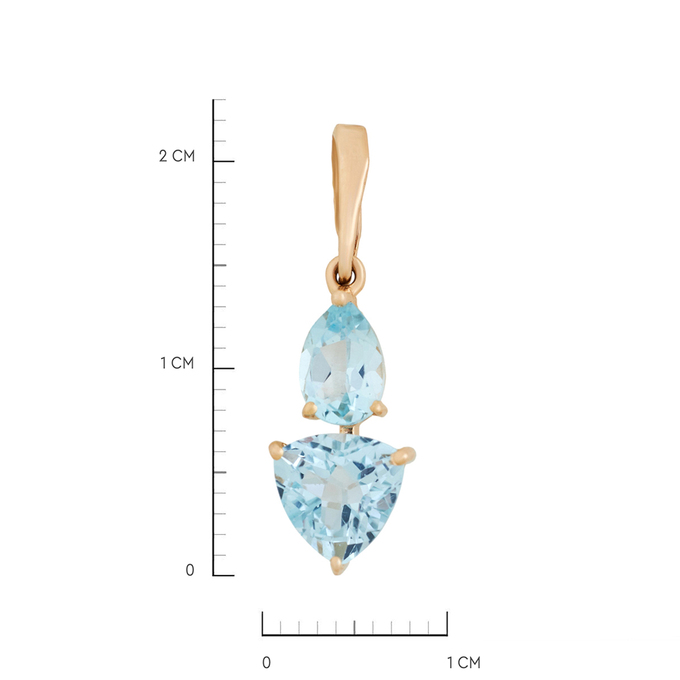 Подвеска из золота 585 пробы c топазами, Л 3507 0199 за 8480