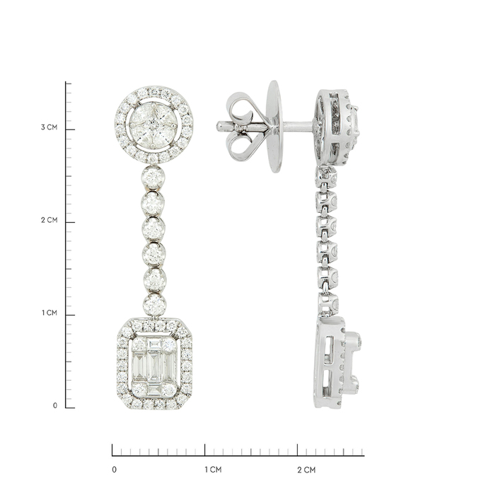 Серьги из золота 750 пробы с бриллиантами, Ц О007 5183 за 150000