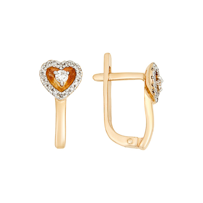 Серьги из золота 585 пробы с бриллиантами, Л 4508 4254 за 31800