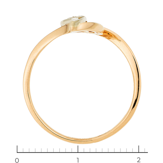 Кольцо из комбинированного золота 585 пробы c 5 бриллиантами, Л63019956 за 13500