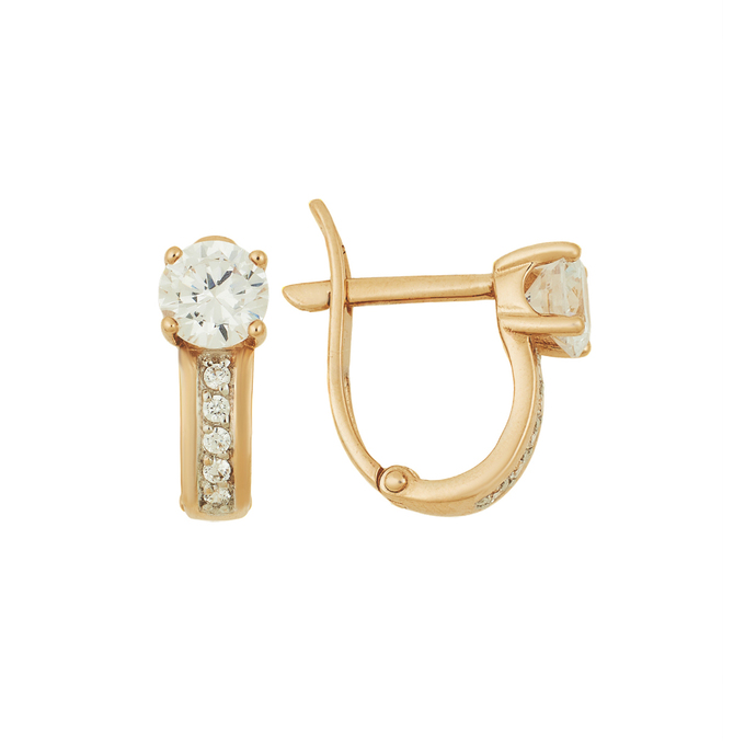 Серьги из золота 585 пробы c фианитами, Ц О007 1924 за 22960