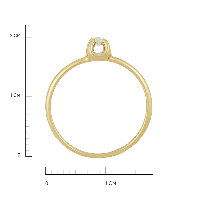 Кольцо из золота 585 пробы c бриллиантом, Л 0515 3087 за 15600