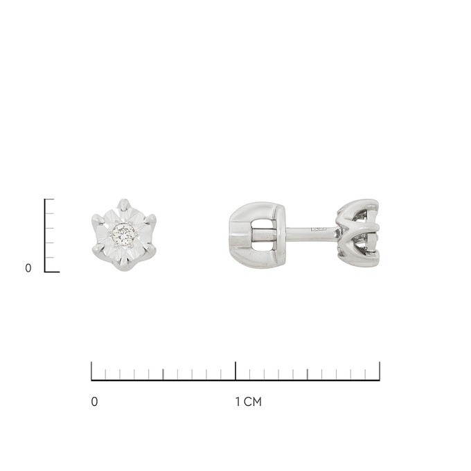 Серьги из золота 585 пробы c бриллиантами, Ц О007 3070 за 20300