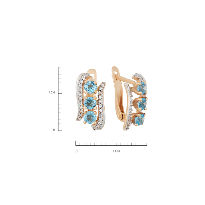 Серьги из золота 585 пробы c топазами и фианитами, К 0000 3806 за 41100