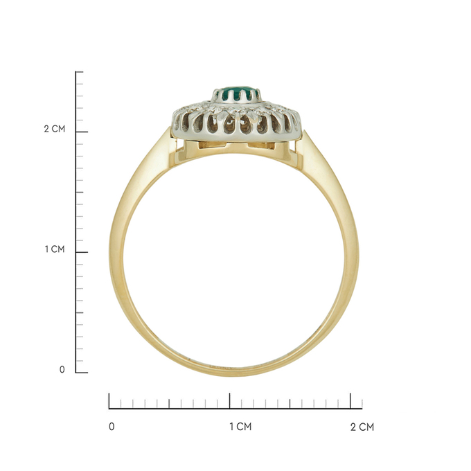 Кольцо из золота 585 пробы c изумрудом и бриллиантами, Л 3507 0061 за 50800