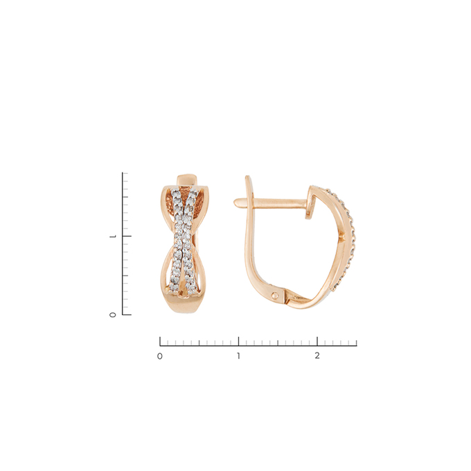 Серьги из золота 585 пробы c 48 бриллиантами, Л 2315 9932 за 37200