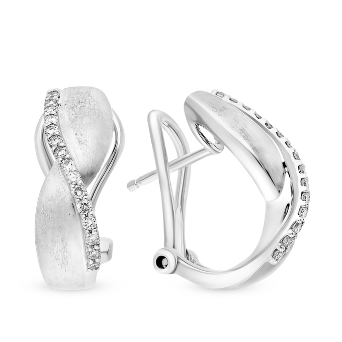 Серьги из золота 750 пробы c 30 бриллиантами