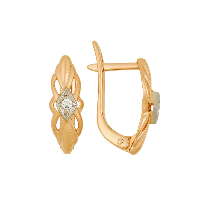 Серьги из золота 585 пробы c бриллиантами