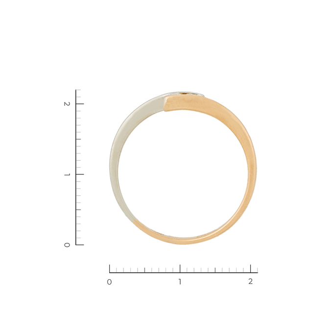 Кольцо из золота 585 пробы c 2 бриллиантами, Л 2810 0277 за 23120