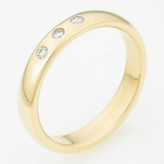 Кольцо из желтого золота 585 пробы c 3 бриллиантами, Л05135636 за 30 800 ₽