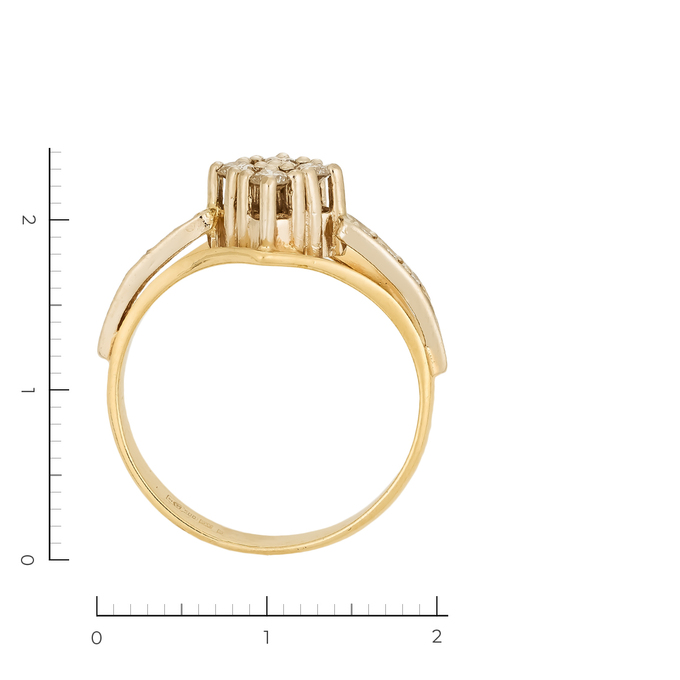 Кольцо из комбинированного золота 500 пробы c 10 бриллиантами, Л 4305 7730 за 38800