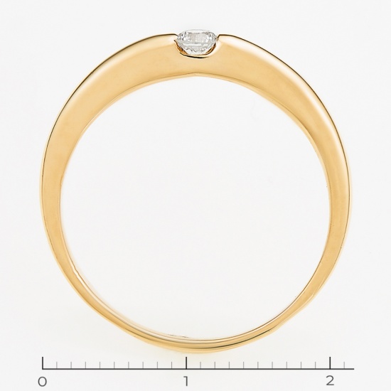 Кольцо из красного золота 585 пробы c 1 бриллиантом, Л70005096 за 15450