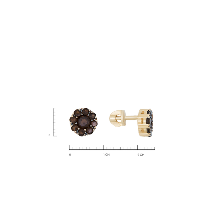 Серьги из золота 585 пробы c раухтопазами, К 0000 3933 за 34800