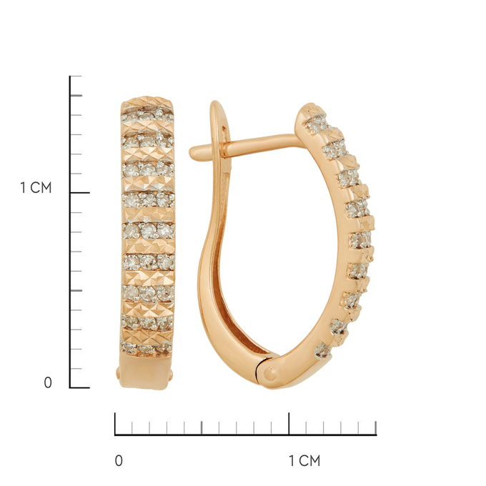 Серьги из золота 585 пробы c бриллиантами, Ц О007 1345 за 50320