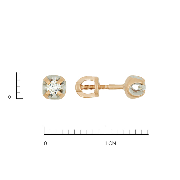 Серьги из золота 585 пробы c бриллиантами, Ц О007 0897 за 25120