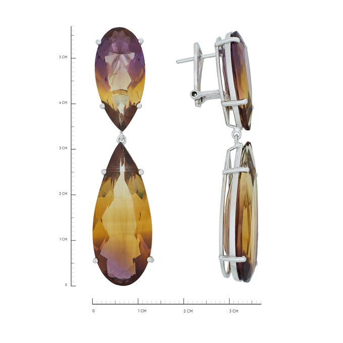 Серьги из золота 750 пробы c аметринами, К 0000 2518 за 198000