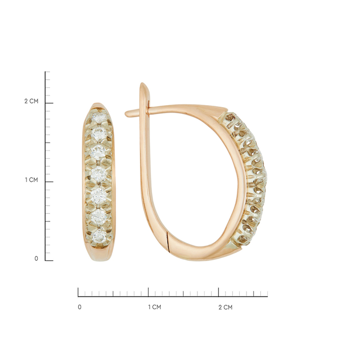 Серьги из золота 585 пробы c бриллиантами, Л 3507 1569 за 79520