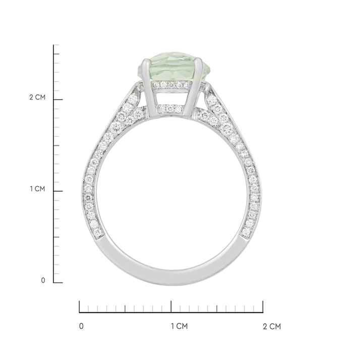 Кольцо из золота 750 пробы c празиолитом и бриллиантами, Л 2509 0258 за 66500