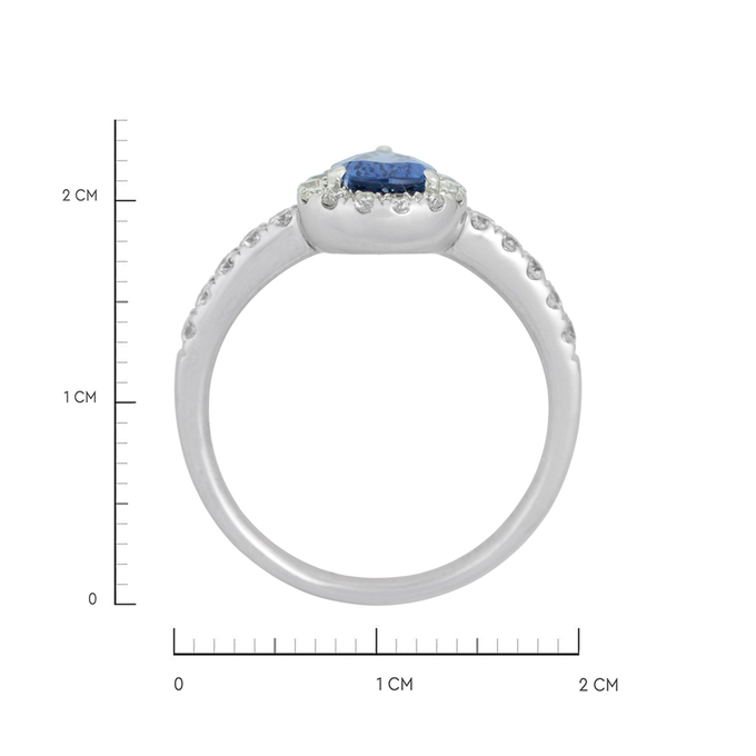 Кольцо из золота 585 пробы c сапфиром и бриллиантами, Л 2811 4889 за 55200