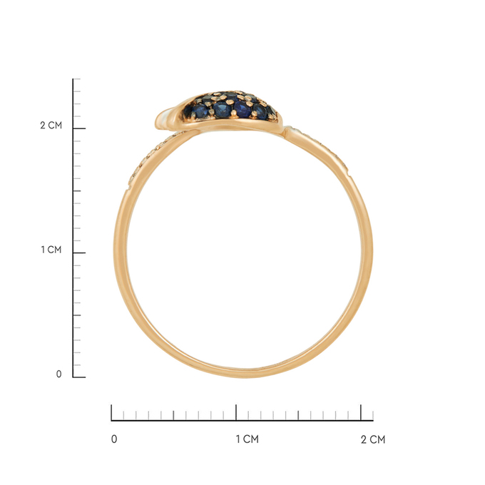 Кольцо из золота 585 пробы c сапфирами и бриллиантами, Л 7303 5936 за 24720