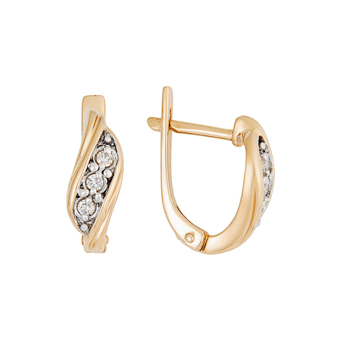 Серьги из золота 585 пробы с бриллиантами, Л 4507 9406 за 39200