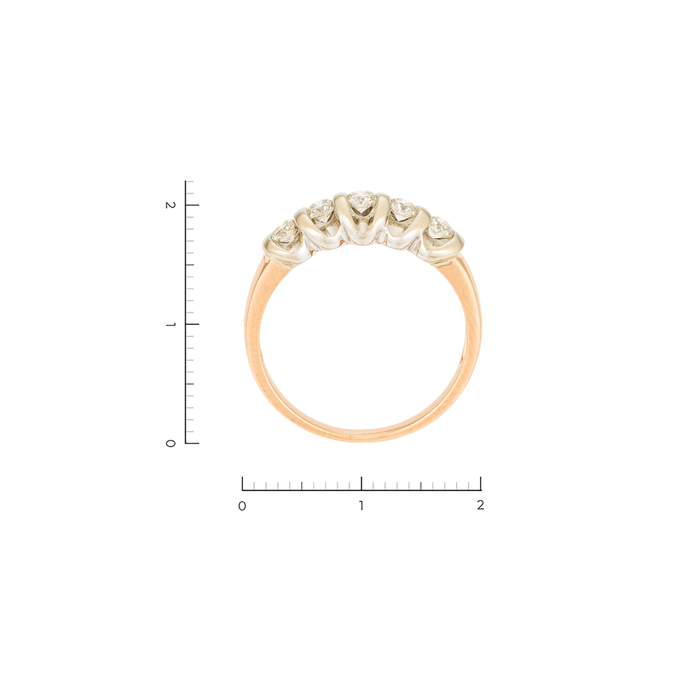 Кольцо из золота 585 пробы c 5 бриллиантами, Л 2810 3652 за 74320