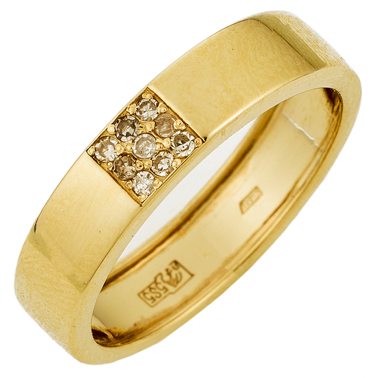 Кольцо из желтого золота 585 пробы c 9 бриллиантами, Л41063651 за 14700