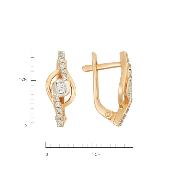 Серьги из золота 585 пробы с бриллиантами, Ц О003 3546 за 29400