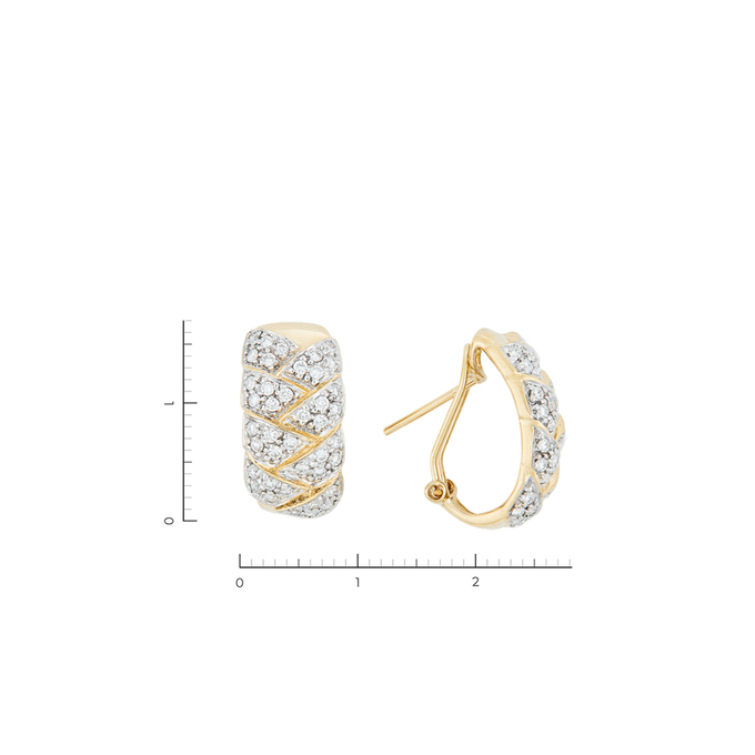 Серьги из золота 585 пробы c 80 бриллиантами