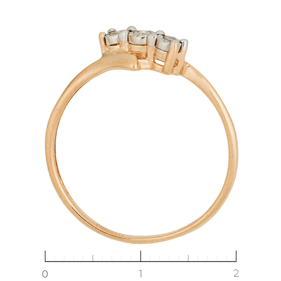 Кольцо из комбинированного золота 585 пробы c 3 бриллиантами, Л76010544 за 10850