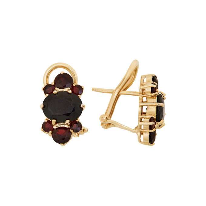 Серьги из золота 585 пробы c гранатами