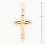 Крестик из комбинированного золота 585 пробы c 12 бриллиантами Л12076115 фото 2