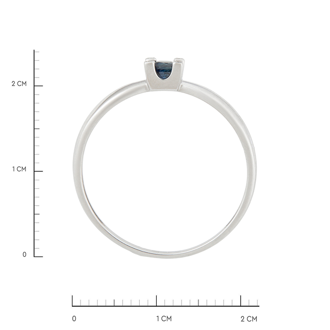 Кольцо из золота 585 пробы c сапфиром и бриллиантами