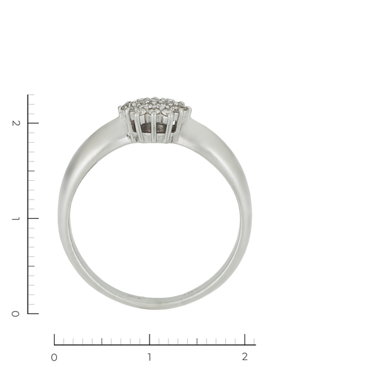 Кольцо из белого золота 585 пробы c 19 бриллиантами, Л45073104 за 29750