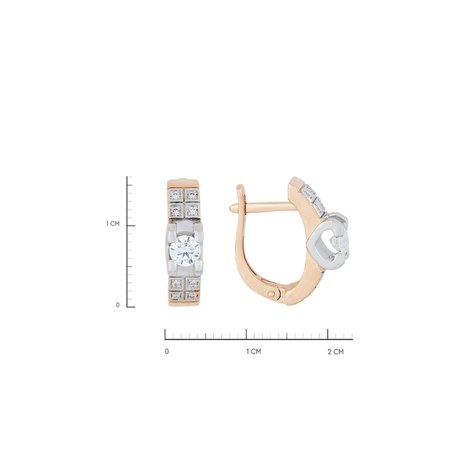 Серьги из золота 585 пробы c бриллиантами, Л 4506 5725 за 86100