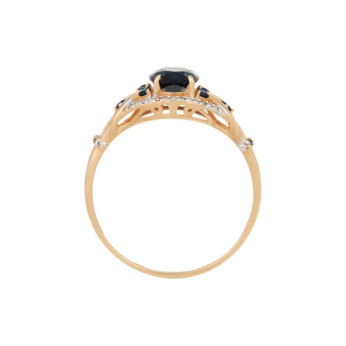 Кольцо из золота 585 пробы c бриллиантами и синтетическими сапфирами, Л 6002 5934 за 23600