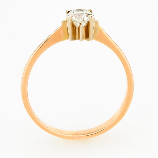Кольцо из комбинированного золота 585 пробы c 1 бриллиантом, Л06140208 за 71160