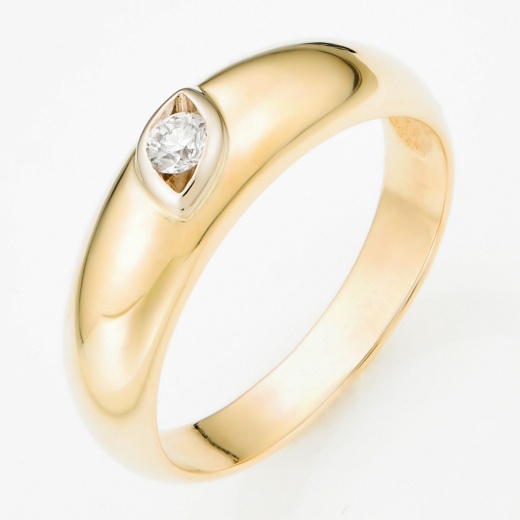 Кольцо из желтого золота 585 пробы c 1 бриллиантом Л52054260 фото 1