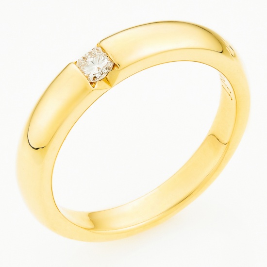 Кольцо из желтого золота 750 пробы c 1 бриллиантом, Л63017736 за 95 000 ₽
